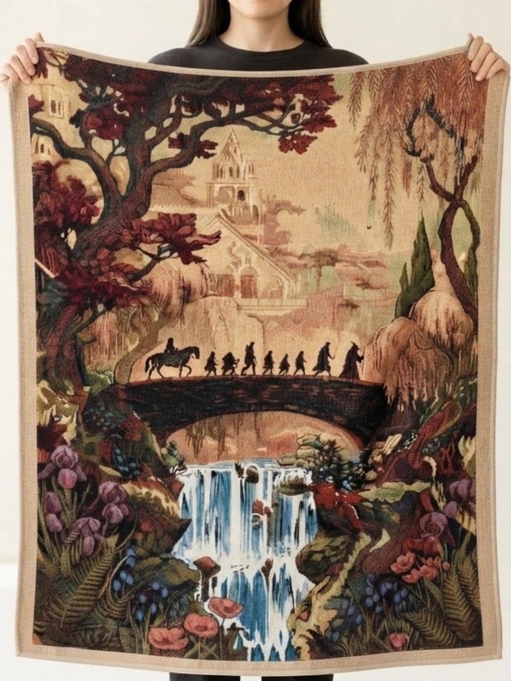 Fantasy Fellowship Tapestry Woven Blanket Book Lover Gift